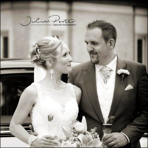 couple black and white wedding