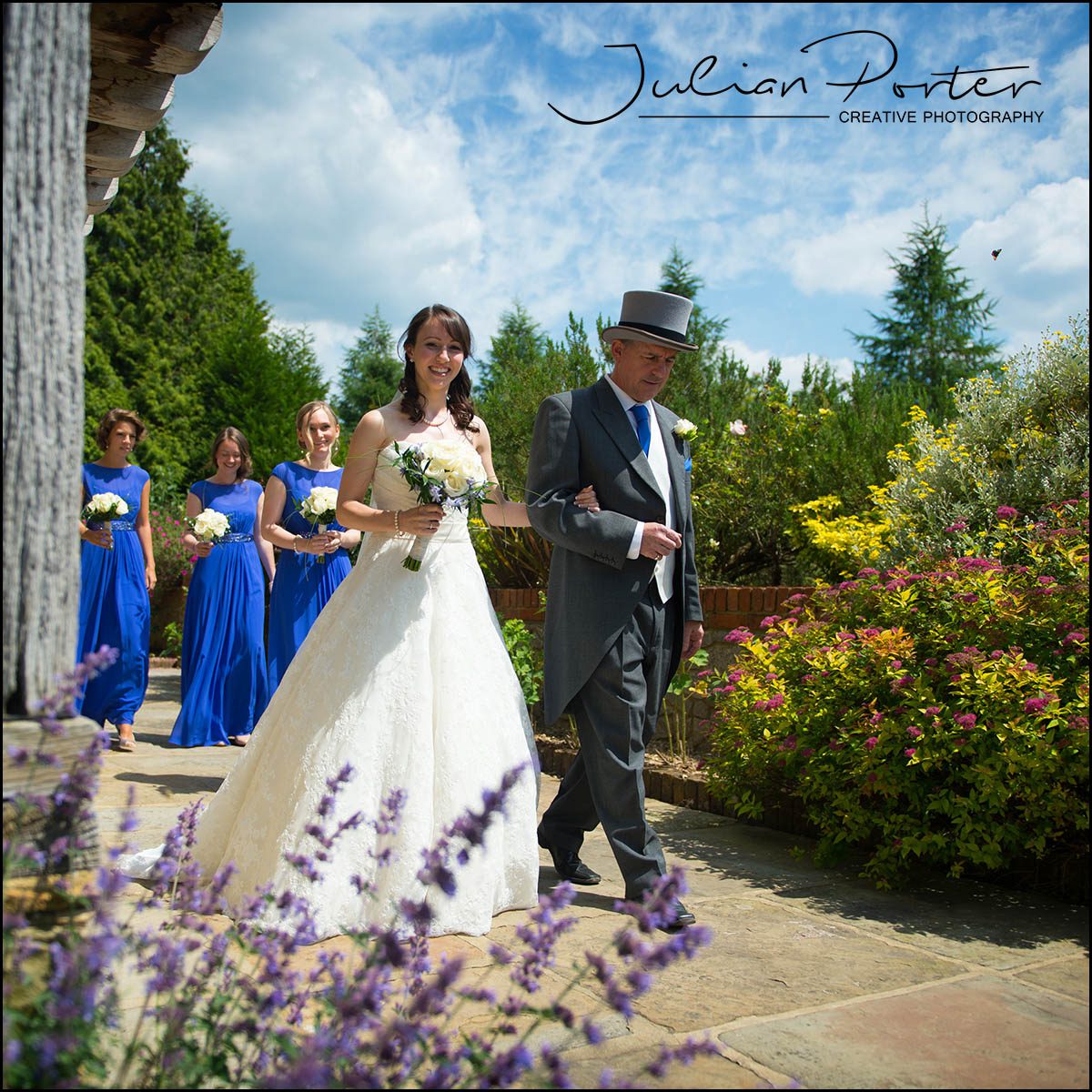 walking to the ceremony with dad