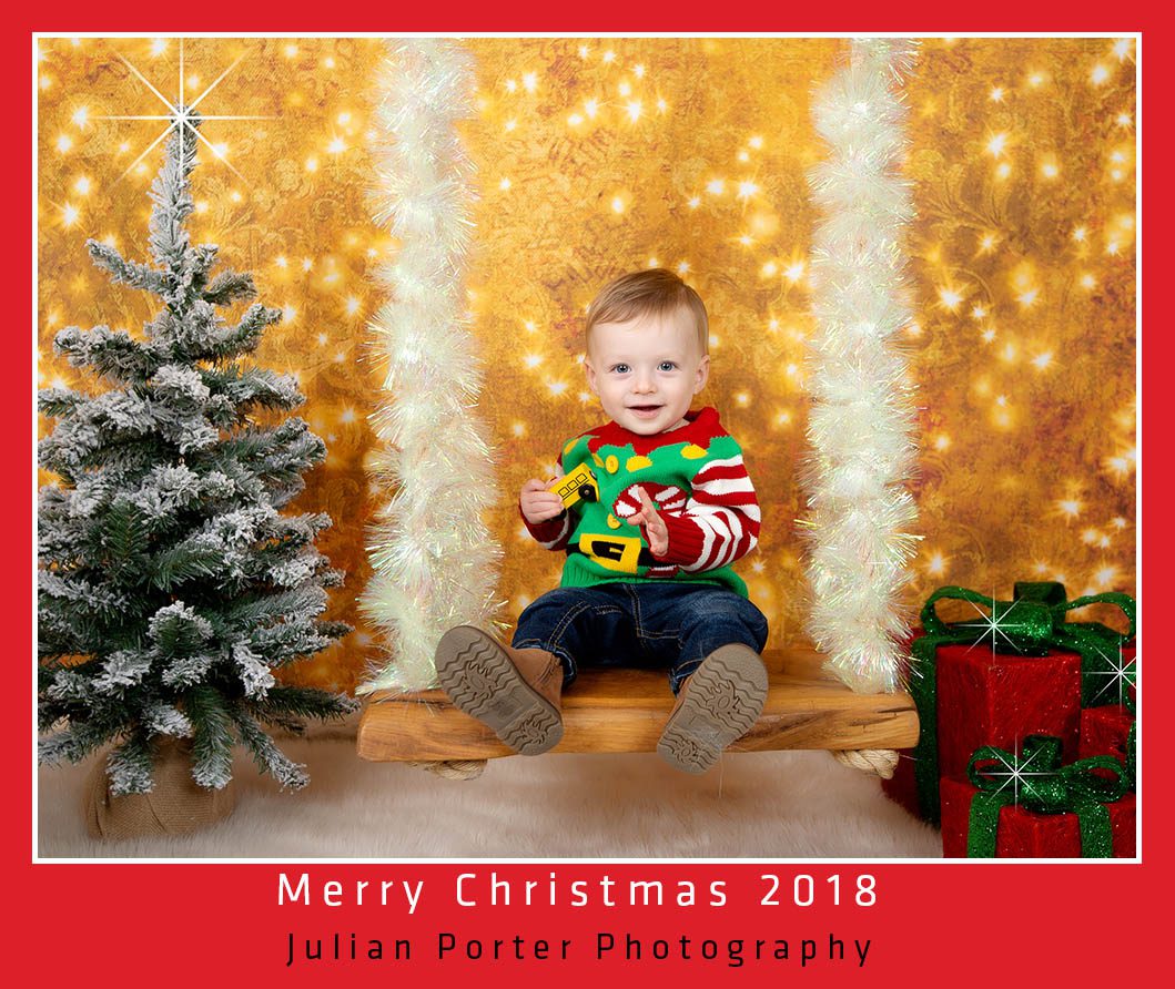 Young boy in a Christmas jumper