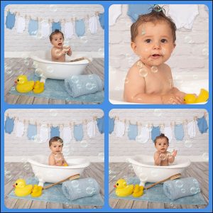 baby boy in a bath